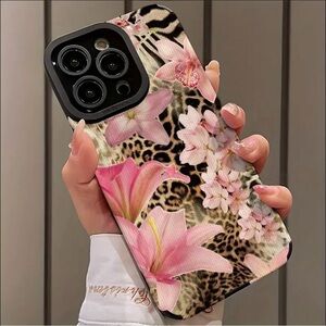 Apple iPhone Phone Case Vertical Stripes Floral Animal Print PU Leather Texture